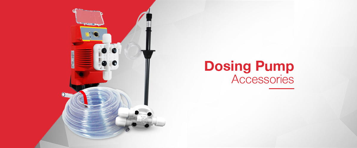 Dosing Pump accessories including suction lance assemblies, valves, injection quills and dosing tube.